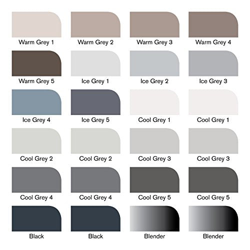 Winsor & Newton ProMarker - Set of 24 - Grey & Black Tones - WoodArtSupply