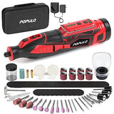 POPULO 12V Cordless Rotary Tool Kit, 5 Variable Speeds, Max Load Speed up to 32000RPM, Powerful Engraver, Sander, Polisher, 114 Easy Change populo