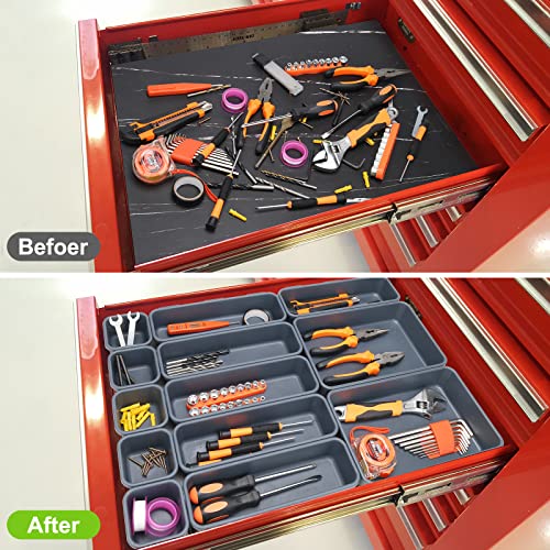 42 Pack Tool Box Organizer Tool Tray Dividers, Rolling Tool Chest Cart Cabinet Workbench Desk Drawer Organization and Storage for Hardware, Parts, KeFanta