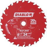 Freud D0624X Diablo 6-1/2-Inch 24-Tooth ATB Framing Saw Blade with 5/8-Inch Arbor, multi Freud