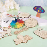 Bestewelry 100pcs Unfinished Wood Insect Cutouts 10 Styles Butterfly Bee Dragonfly Animal Blank Wooden Paint Crafts for Kids Painting Spring Home Bestewelry