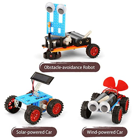 STEM Science Kits for Kids 5-8 8-12, Robot Building Kit, Build a Car Crafts for Boys, Engineering Activities Electronic Toys, Electric Science WESAYEE