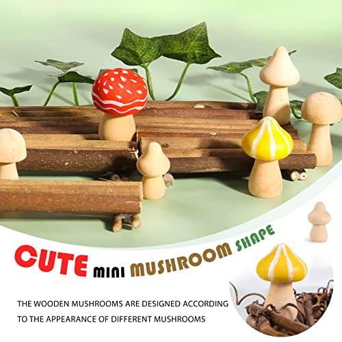 Pllieay 30 Pieces Unfinished Wooden Mushroom 6 Sizes of Natural Wooden Mushrooms for Arts & Crafts Projects Decoration, Valentine DIY Ornaments