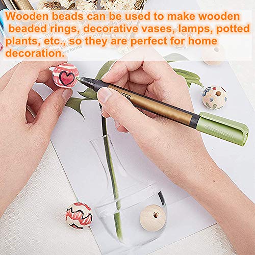 WLIANG 60 Pcs 30mm Natural Wood Beads, Unfinished Round Wooden Beads, Wooden Ball Spacer Loose Beads, for Garland Farmhouse Decor, Bracelet Necklace WLIANG