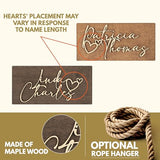 Valentines Day Gifts for Him, Her, Personalized 3D Couples Sign w/Names and Hearts - Black, 2 Optional Sizes - Custom 3D Couples names Wood Sign, Customization Mill