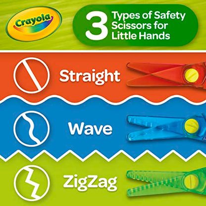 Crayola Toddler Scissor Skills Activity Kit, 3 Count Safety Scissors and Craft Supplies, Gift for Kids, Ages 3, 4, 5 - WoodArtSupply