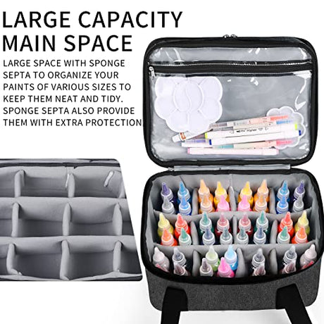 ALTLLEN Acrylic Paint Storage Case, Black, Unisex, Plastic and Leather, Ideal for Artists on-the-go ALTLLEN