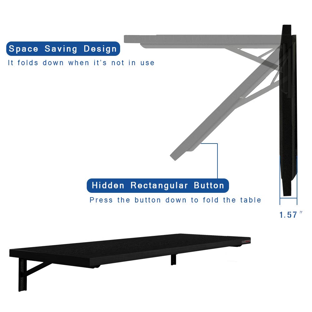 Need Fold Wall Mounted Table Folding Workbench Length 47.2" Width 20" Perfect Addition to Garage & Shed/Home Office/Laundry Room/Home Bar/Kitchen & Need