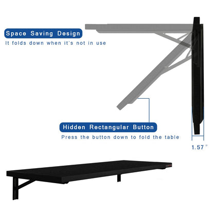 Need Fold Wall Mounted Table Folding Workbench Length 47.2" Width 20" Perfect Addition to Garage & Shed/Home Office/Laundry Room/Home Bar/Kitchen & - WoodArtSupply