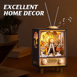 ROBOTIME Wooden Music Box 3D Puzzles for Adults DIY Model Kits to Build Book Nook Hobby Personalized Crafts Gift Home Decoration (Sunset Carnival) ROBOTIME