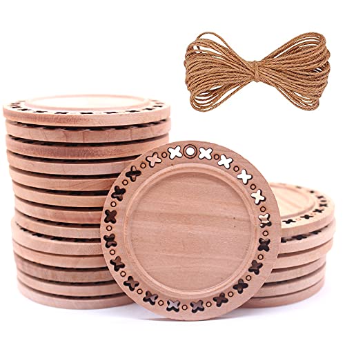 CBCMY 20 Pieces of 2.36-inch Natural DIY Wood Chips Handmade Wood kit can be Used for Art and Crafts Christmas Ornaments Technology CBCMY