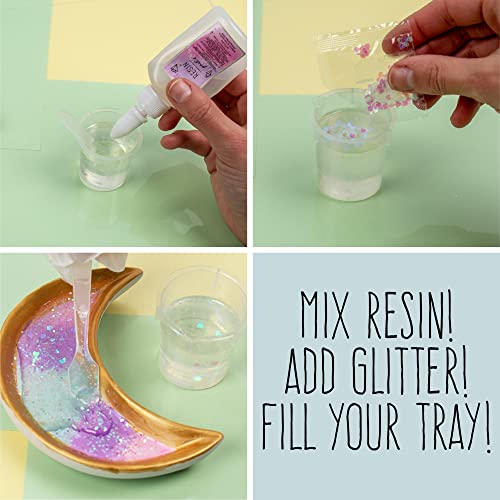 STMT D.I.Y. Resin Jewelry Dish Kit, Epoxy Resin Jewelry Dish Kit, Creative Resin Craft Kit for Beginners, Create Your Own Trinket Tray Dish, Great STMT