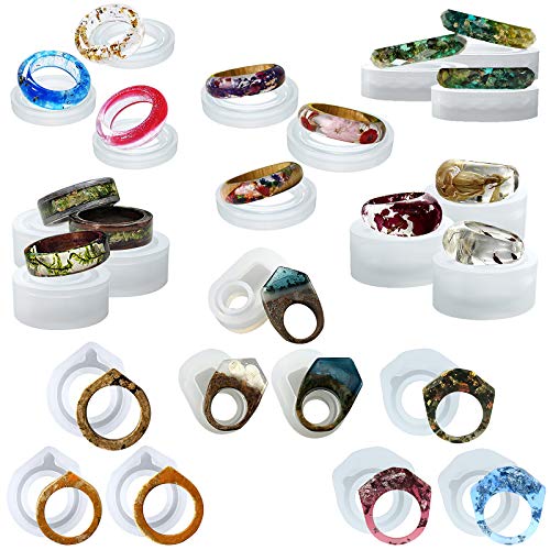 FUNSHOWCASE Resin Ring Silicone Mold for Liquid Clay Crafting, Resin Epoxy, Jewelry Making 24-Count FUNSHOWCASE