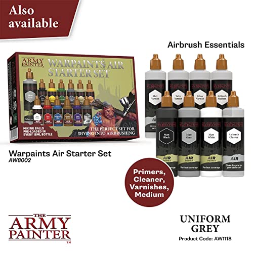 The Army Painter Warpaint Air Uniform Grey - Acrylic Non-Toxic Heavily Pigmented Water Based Paint for Tabletop Roleplaying, Boardgames, and Wargames The Army Painter