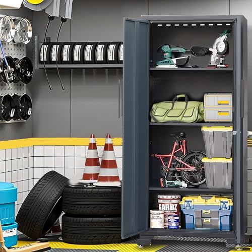 BIG RED 6 Piece Organizer Chest Tool Storage Cabinet, 18.5" x 76.8" x 75.79", Grey - WoodArtSupply