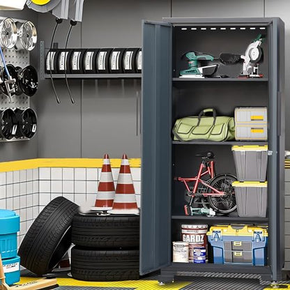 BIG RED 6 Piece Organizer Chest Tool Storage Cabinet, 18.5" x 76.8" x 75.79", Grey - WoodArtSupply