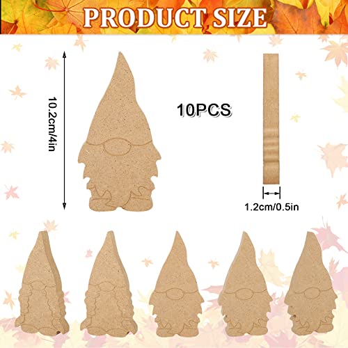 Whaline 10Pcs Tiered Tray Decor Unfinished Gnome Wooden Cutouts with Line Boy & Girl Gnome Table Wooden Signs DIY Freestanding Craft for Home Kitchen Whaline