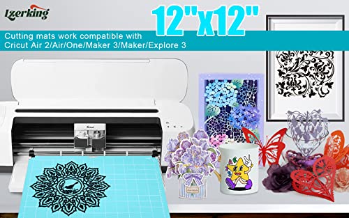 Lzerking Cutting Mat for Cricut 4 Pack Accessories and Supplies Light Replacement Blue Cut Pads Cricket Cards for Cutting Machine Maker/Maker Lzerking