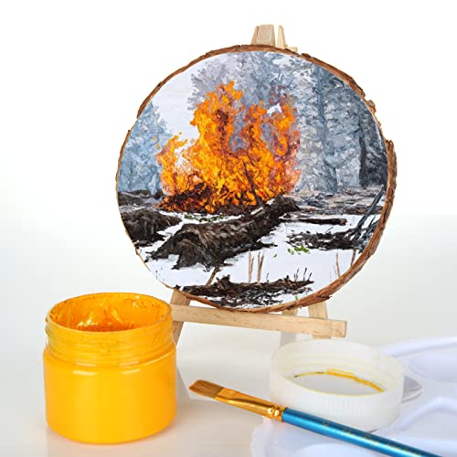 CYEAH 10 Pcs Wood Slices, 5.5-6.5 Inch Unfinished Natural Wood Slice Wooden Rounds for Crafts, Solid Wood Slices with Bark, Wood Centerpieces for CYEAH