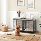 MAHANCRIS Dog Crate Furniture for 2 Dogs, 43.3" Dog Kennel with Removable Divider, Heavy Duty Wooden Dog Kennel for Small Medium Dog, Indoor Dog Cage MAHANCRIS