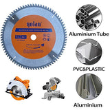 Yolan 8-1/4-Inch 80 Teeth Circular Saw Blade with 5/8-Inch Diamond Knockout Arbor, Steel for Cutting Aluminum, Non-Ferrous Metal Table Saw yolan