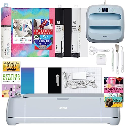 Cricut Maker 3 and Easy Press 3 Machine Combo Bundle DIY Cutting Machine with Easy Press Heat Press Machine (9 in x 9 in) Ideal for Custom T-Shirts,