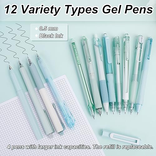 Aesthetic Gel Pens School Supplies Black Ink Gel Pen Set Office