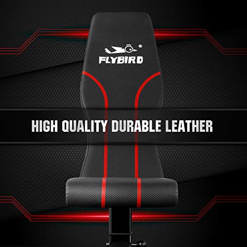 FLYBIRD Adjustable Bench,Utility Weight Bench for Full Body Workout- Multi-Purpose Foldable Incline Bench (Black) FLYBIRD