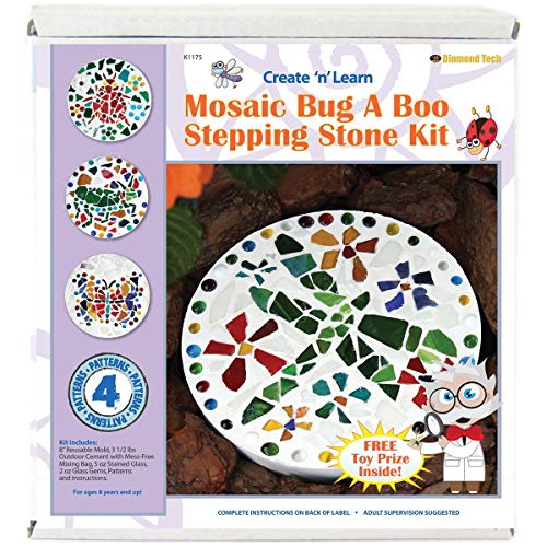 Diamond Tech Create N Learn Mosaic Stepping Stone Kit, Bug-A-Boo - WoodArtSupply