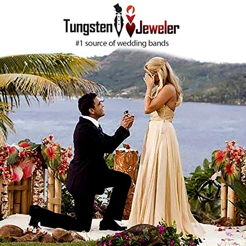Free Personalized laser engraving Ring for Men and Ring for Women tungsten Band Rings 8mm Two-tone Black IP Inside Rose Gold IP Finish, Inlayed with Tungsten Jeweler
