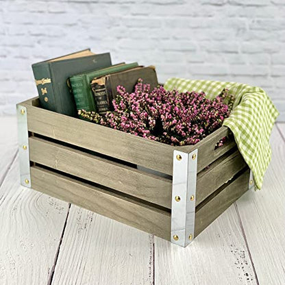 ArtSkills Rustic Wooden Crates for Decoration, Wood Crates, Small Baskets for Gifts, DIY 4-Pack