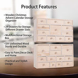 Vencer Set of 2 Wooden Countdown to Christmas Advent Calendar,Craft Storage Organizer with 24 Drawers,DIY Unfinished Wood,Apothecary Cabinet,Kids Vencer