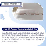 KEENTECH CNC Solid Carbide Spiral Router Bit 3 Flute, 2D & 3D Carving Ball Tip, Up-Cut-1/8" Shank, 1/8" Cutting Diameter, 1/16" Radius,1-1/2" Cutting KEENTECH