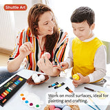 Shuttle Art 47 Pack Acrylic Paint Set, 15 Colors (12ml Each, 2Pack) Acrylic Paint with 10 Brushes Painting Canvas Knife Palette Sponge, Complete Gift Shuttle Art