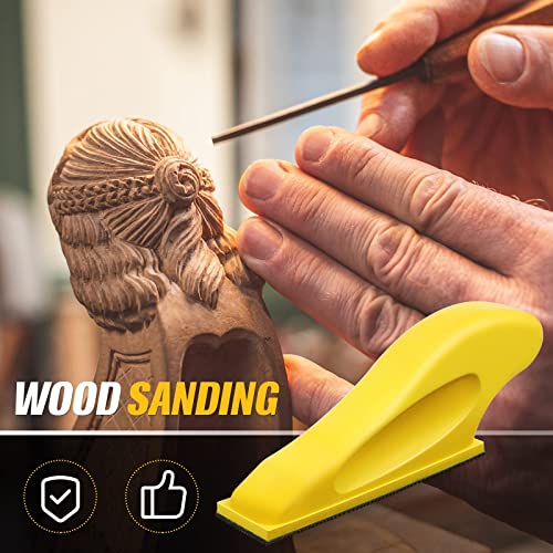 BBTO Micro Sander Kit 3.5x1 Inch Mini for Small Projects, Detail Handle Sanding Tools, 120 Sheets Sandpaper Wood P80, P120, P180, P240, P400, P600 - WoodArtSupply