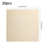 HOIGON 20 PCS Square Unfinished Wood Pieces, 10 x 10 Inch Blank Basswood Wooden Sheets Wooden Cutout for Crafts, DIY, Painting HOIGON