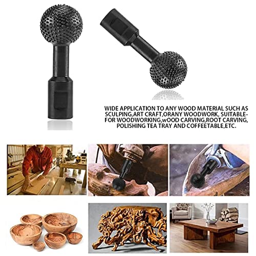 2 Pcs Sphere Rotary Burr with 5/8-11 Threads for 4 1/2 and 5 Inch Angle Grinder, Wood Carving Burrs for Carving Grinding Polishing Engraving AZB