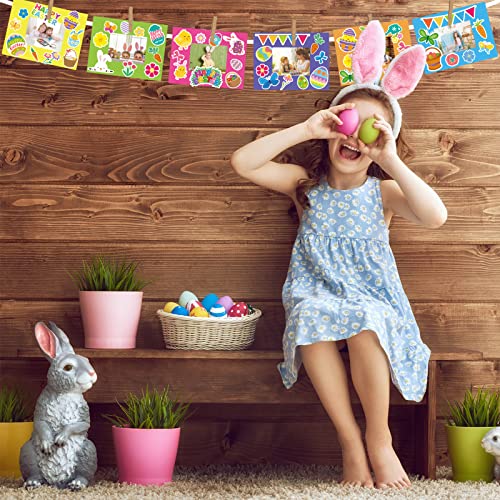 chiazllta 24 Packs Easter Kid's Craft Kits Easter Bunny Egg DIY Picture Frame Craft Suitable for Easter Class Game Activities Gift for Kids chiazllta