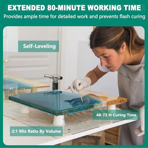 Teexpert Deep Pour Epoxy Resin, 3 Gallon Epoxy Resin Kit for 2-4" Pour Depths, Crystal Clear & High Gloss, Bubble-Free Casting Resin for River Teexpert