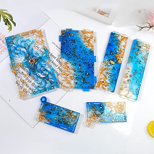 RESIN GO Domino Box Resin Molds, Large Rectangle Carved Container Epoxy Resin Silicone Mold with Lid Set for Casting, Storage Gift Trinket Makeup RESIN GO