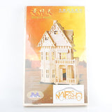 NWFashion Children's 17" Wooden 6 Rooms DIY Kits 3D Puzzle for Christmas Party Halloween House (Gothic) NWFashion