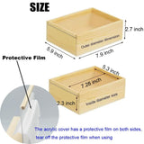 YCOSAN 2 Pack Unfinished Wood Boxes - 7.9 x 5.9 x 2.7 Inch Wood Boxes, Wooden Boxes for Crafts, Large Craft Wooden Box with Sliding Transparency Lid YCOSAN