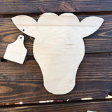 Unfinished Wooden Farm Animal Silhouette DIY Kit for Easy Painting for Wreath, Sign, Home Decor, Wall Art (Cow) AVTRBoutique