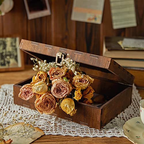 AW BRIDAL Keepsake Box With Lid - Wood Wedding Memory Storage Box - Bridal Shower Gifts Wedding Gifts Anniversary Engagement Valentines Day Gifts - WoodArtSupply