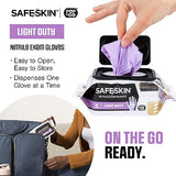 SAFESKIN Nitrile Disposable Gloves Pack of 50, Light Duty, Large Size, Powder Free - Food Handling, First Aid, Hair Coloring SAFESKIN