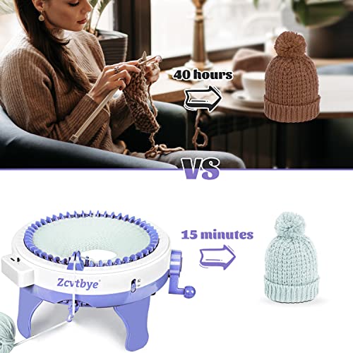 SENTRO Knitting Machines,48 Needles Loom Machine with Row Counter and Pompom Maker,Smart Weaving Round Spinning Machines,DIY Board Rotating Double - WoodArtSupply