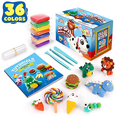 Sago Brothers 36 Colors Air Dry Clay, Soft Modeling Clay for Kids with ...