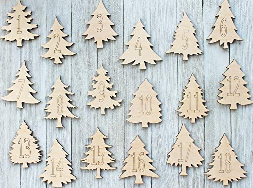 Style no13 3" Set of 4 Pine Christmas Trees Sign Cabin Unfinished Wood Cutout Cut Out Shapes