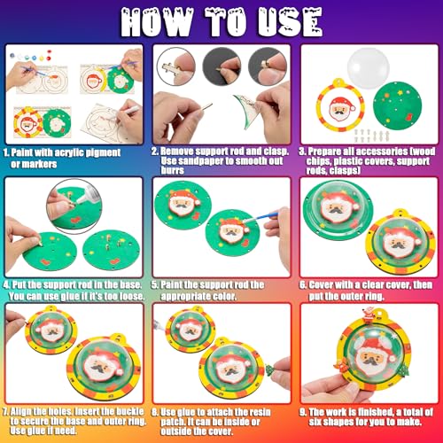 FTBox Christmas Wood Crafts Kit for Kids, Arts and Crafts Gifts for Boys Girls, Craft Activities Painting Art Toys for 6 7 8 9 10 11 12 Year Old FTBox