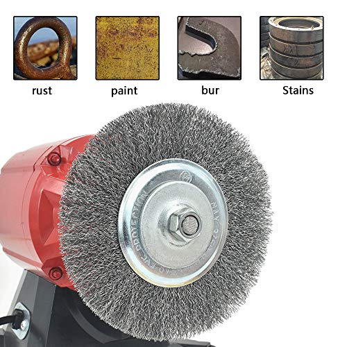 OSFTBVT 6" Bench Wire Wheel Brush | Coarse Crimped Steel Wire 0.012" with 5/8" Arbor for Bench Grinder - 1pack OSFTBVT